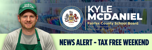 News Alert from Kyle McDaniel - Tax Free Weekend