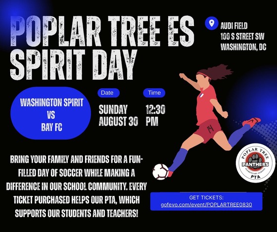 Poplar Tree ES Washington Spirit Game Details