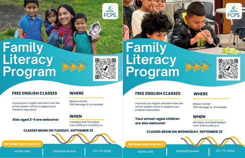 Flyer for FCPS Family Literacy Program