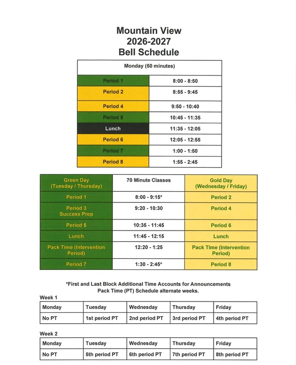 bell schedule