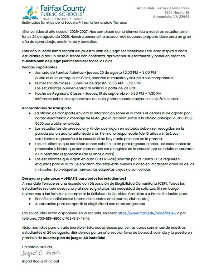Carta de bienvenida del director