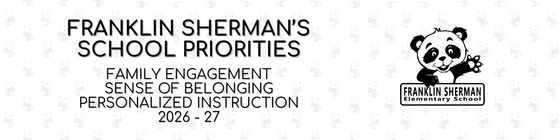 School Priorities Banner. Family Engagement, Sense of Belonging, Personalized Instruction
