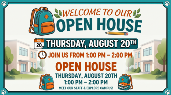 Open House graphic all information below in text