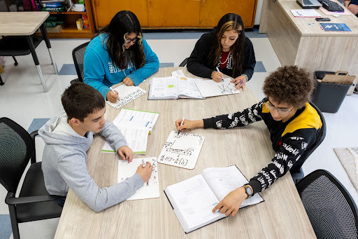 students studying