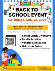 Hybla Valley Community Center Back To School Flyer