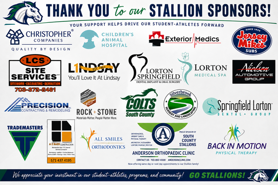 logos of all companies supporting South County Athletics