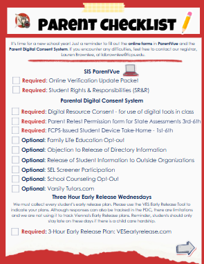 parent checklist
