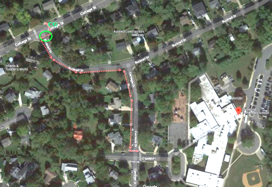 A map of the safe routes to school for walkers