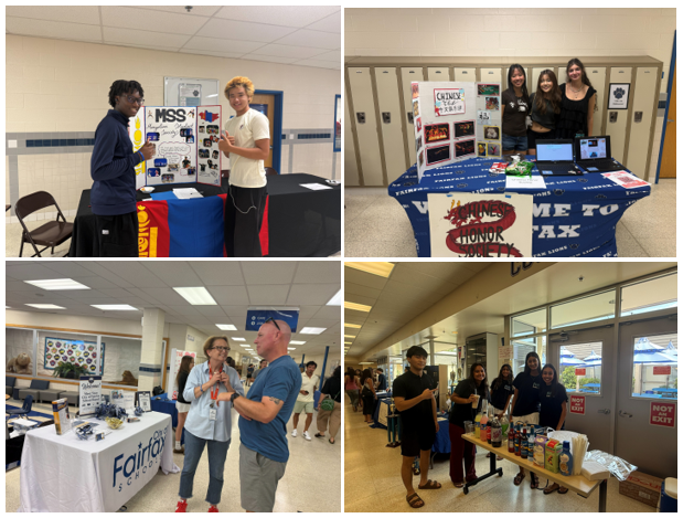 people gathered for a school open house