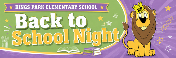 back to school graphic with lion