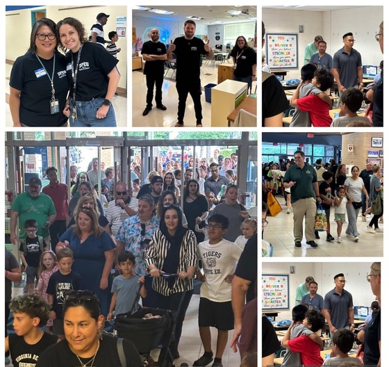students returning to the building on open house