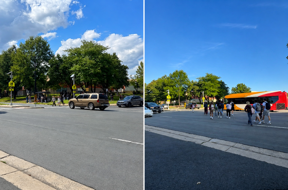 HS Students Crossing dangerously