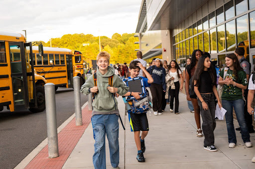 student smiling on the first day of school