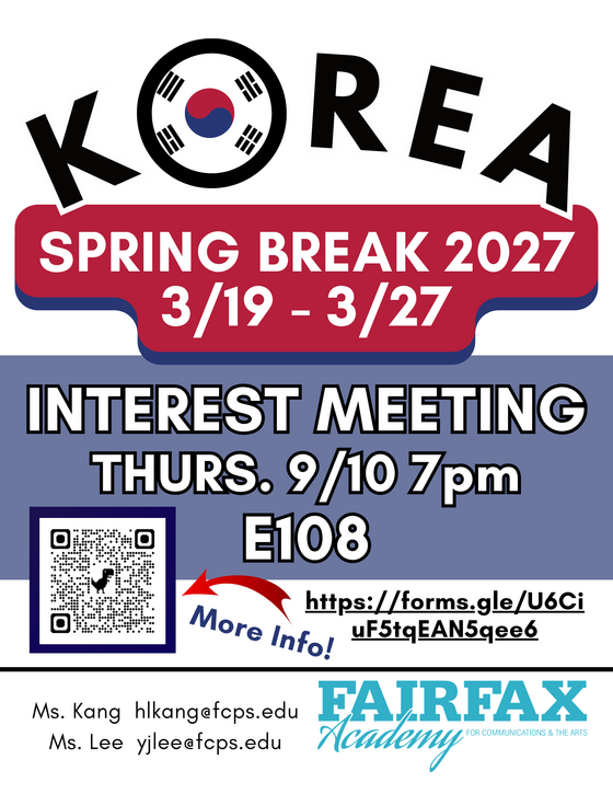 Flyer with Information for Korea Trip