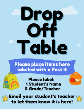 Drop Off Table: Label and Email!