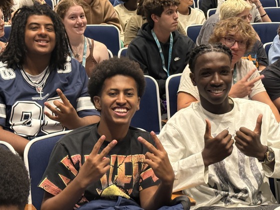 students at orientation