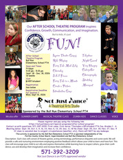 pictures of kids doing a different art activities with purple background