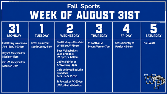Week of Aug 31