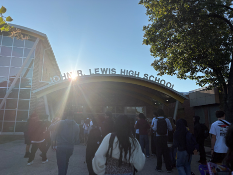 Student arriving to school