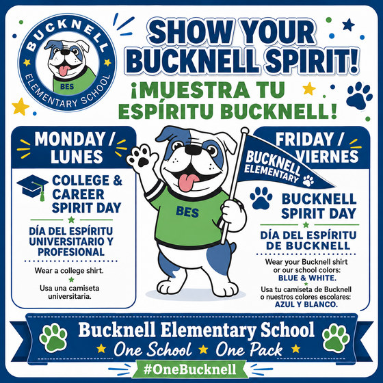 Weekly spirit days flyer