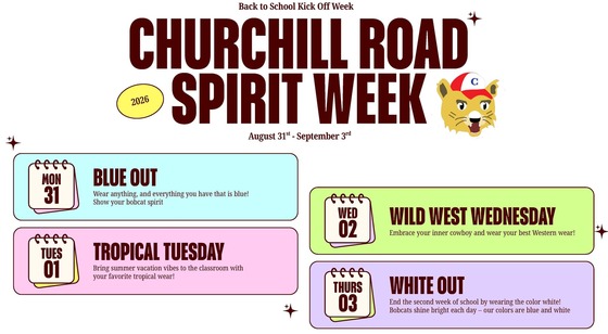 Spirit Week August 31 - September 3