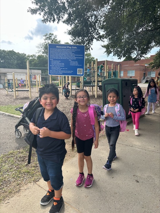students walking