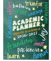 Front cover of student agenda.