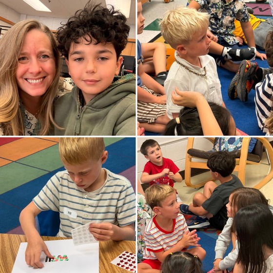 Pictures of students during the first week of school