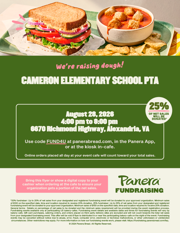 Panera Restaurant Night Flyer