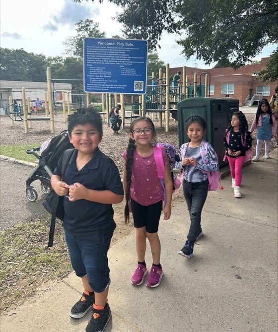 1st graders walking