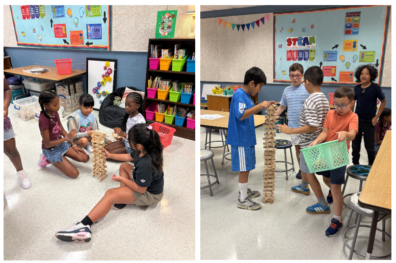 There was serious building going on during Mrs. Barbiere's 4th grade class' STEAM time.
