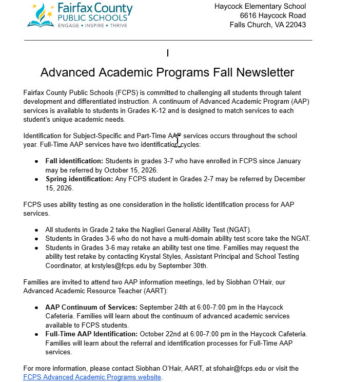 aap newsletter