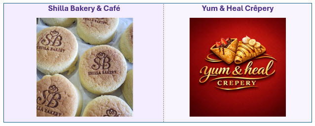 Shilla Bakery & Cafe and Yum & Heal Crepery
