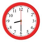 wall clock with red frame