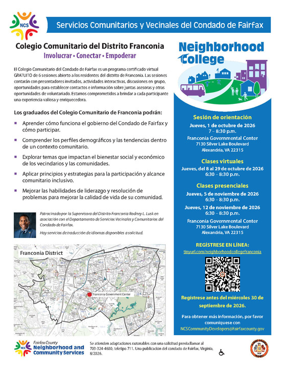 Franconia Neighborhood College 2026 Spanish