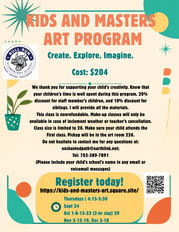 Flyer with registration details, pricing, and a QR code to sign up.