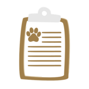 clipboard with paw print
