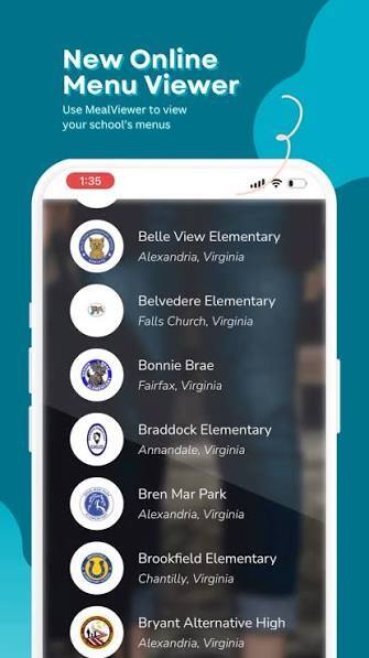 mealviewer screenshot of app