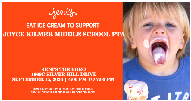 PTA Jeni’s Ice Cream Fundraiser