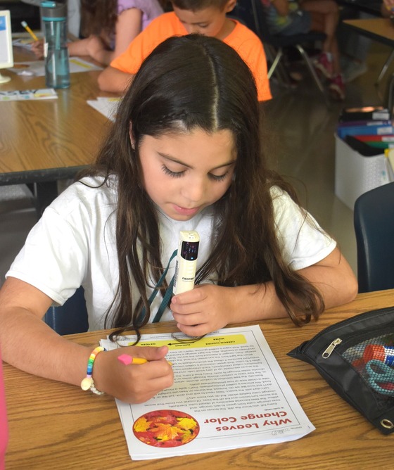 Image of a student working on classwork