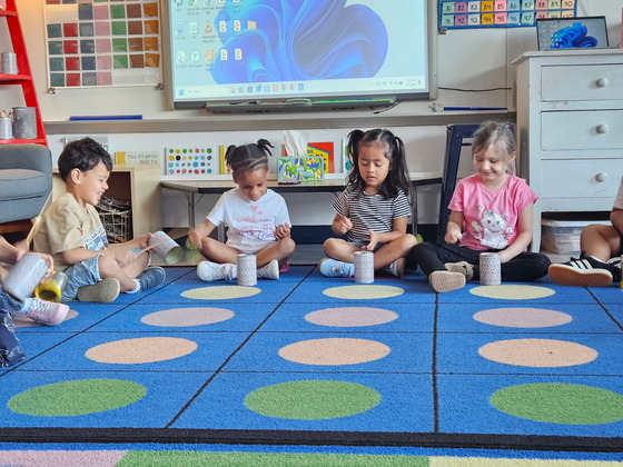 kindergartners on the carpet