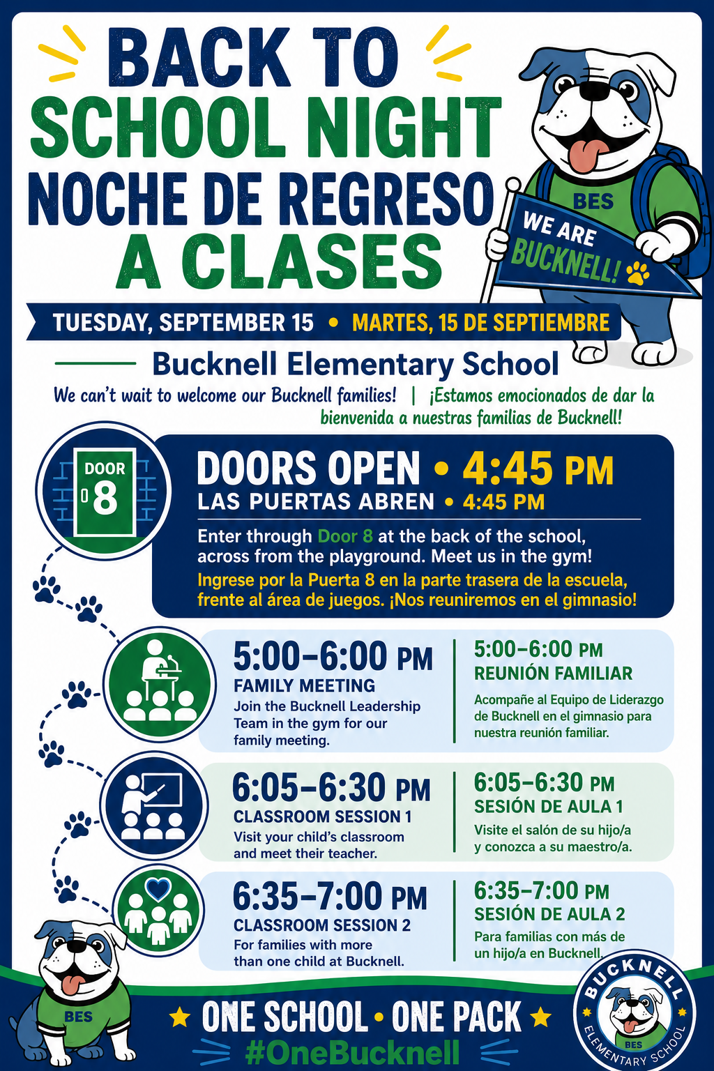 Back to School Night Information Flyer