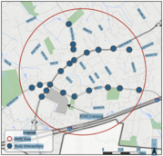 Oakton area map with identified intersections being studied for congestion and safety