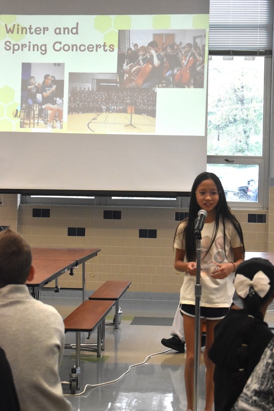A picture of a student presenting at the New Student Orientation