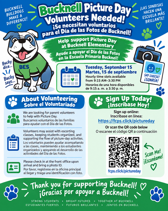 Picture Day Volunteer Flyer
