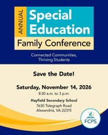 Informative flyer for FCPS Special Education Family Conference
