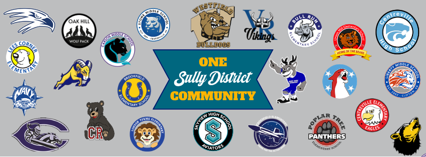 One Sully graphic with the school logos within the Sully district and populated by a majority of Sully residents