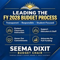 Infographic outlining Seema Dixit's priorities as the Chair of the Budget Committee