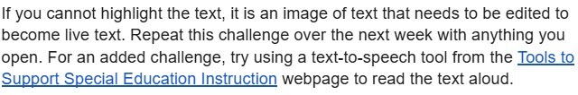 A screenshot of text