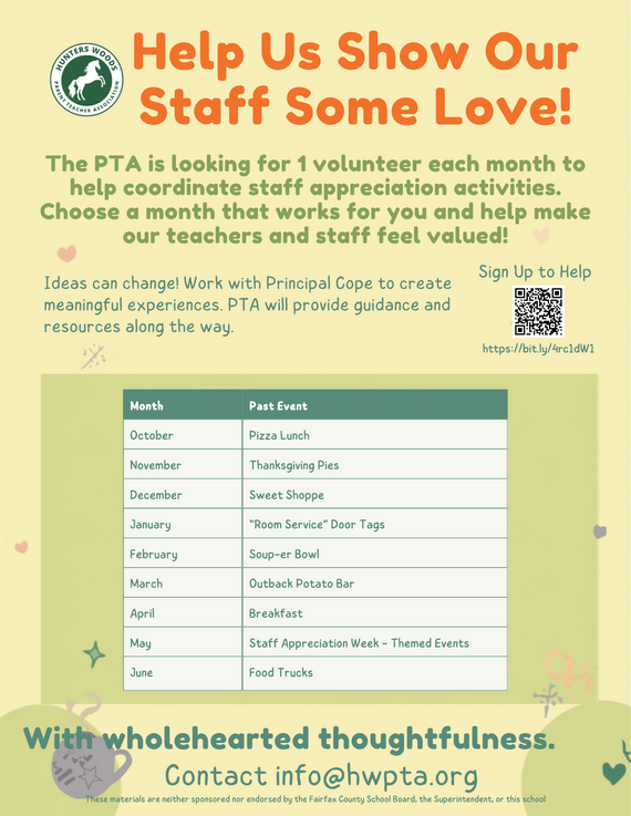 Staff Appreciation Sign up